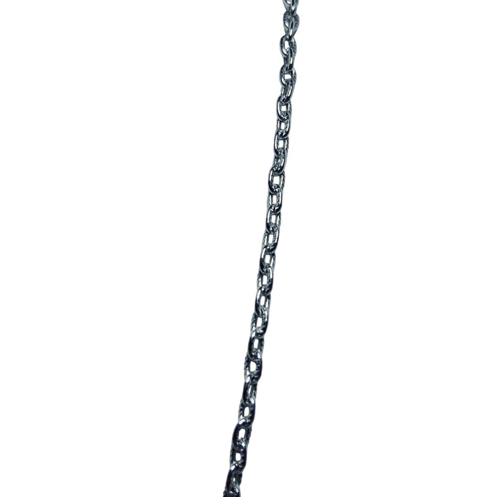 Light Weight Textured Silver Tone Cable Chain Necklace (5815) - Picture 4 of 5